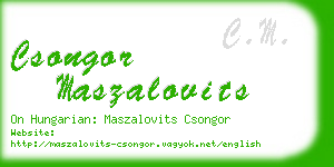 csongor maszalovits business card